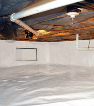 A complete basement waterproofing system in Elm Grove
