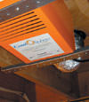 closeup of a clear plastic covering on a Little Chute crawl space block wall