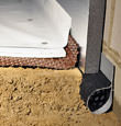 Little Chute installation of SilverGlo insulation with our crawl space pipe, drainage matting, floor insulation, and crawl space moisture barrier.