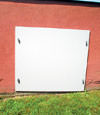 head-on view of one of our doors installed in Manitowoc for crawl spaces