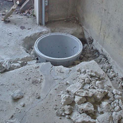 Placing a sump pit in a West Bend home