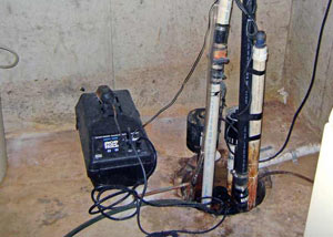 Pedestal sump pump system installed in a home in Rhinelander