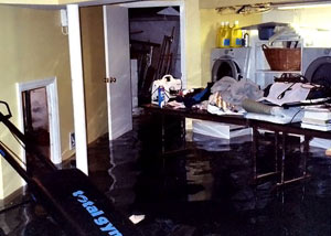 A laundry room flood in Kaukauna, with several feet of water flooded in.