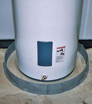 An old water heater in Mosinee, WI with flood protection installed