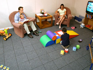 Waterproof basement flooring installed in a family room in Neenah, Wisconsin