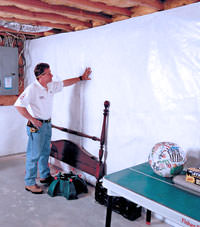 Plastic 20-mil vapor barrier for dirt basements, Wisconsin Rapids, Wisconsin installation