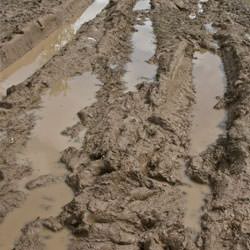 Water-soaked clay soils