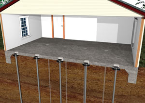 diagram of a repaired concrete slab floor