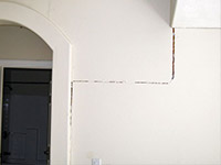 Drywall cracking due to foundation settlement in Sturgeon Bay