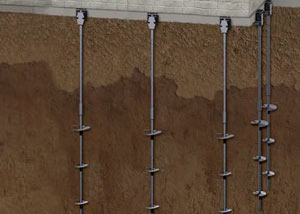 diagram of a helical pier foundation repair