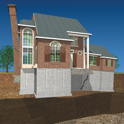 Illustration of a severe foundation settlement issue