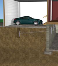 A street creep repair system implementing foundation wall anchors in a Two Rivers home.