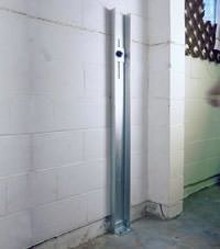 A failing foundation wall repaired with a foundation wall channel anchor system in a Fond Du Lac home.