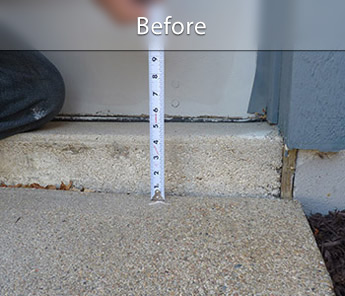 Sinking concrete walkway in Green Bay Walkway sinking & settlement in WI