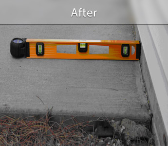 Sinking patio repair in Oshkosh Sunken concrete patio repair & leveling in WI